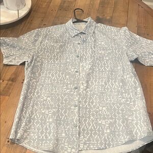 lululemon athletica Sky Blue Geometric Men's Shirt